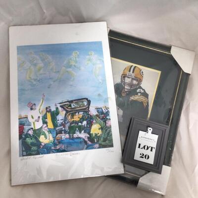 (20) PACKERS | Water color prints