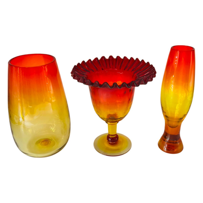 Trio (3) ~ Vintage Glass Vases