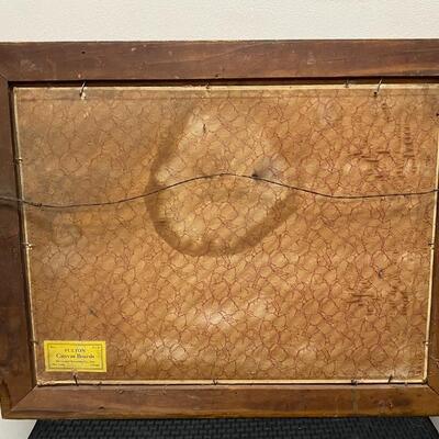 Vintage Oil on Canvas Autumn Forest Painting by Dexter L Brown