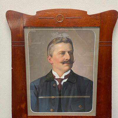 Framed Portrait Lithograph Print of a Distinguished Man