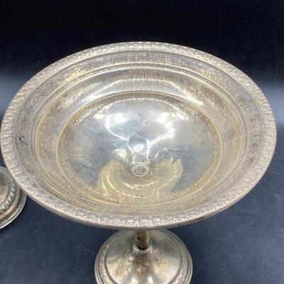 Vintage Antique Sterling Silver Weighted Vase Compote Trinket Dish Bowl