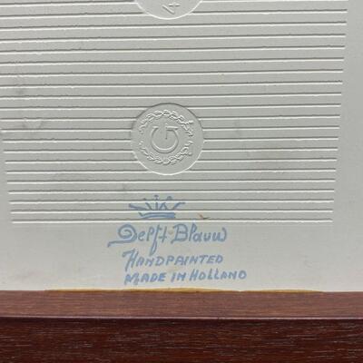 Vintage Delft Blauw Hand Painted Tile Trivet Wall Decor Tray