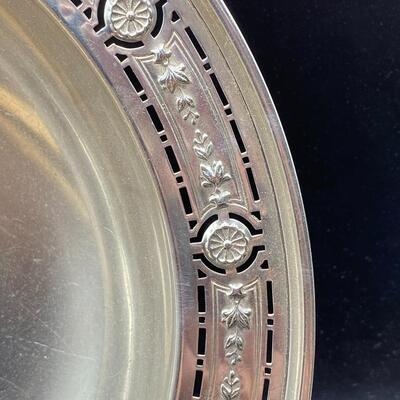 Antique Sterling Silver Serving Fruit Bowl Floral Open Work Edge