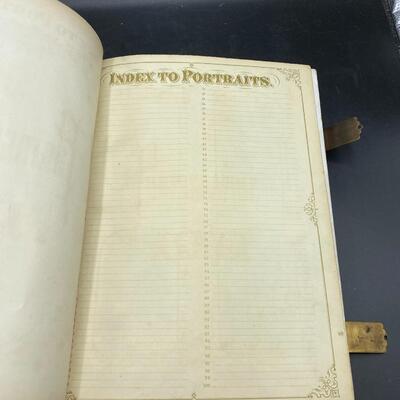 Pair of Antique Leather Victorian Photo Albums with Pictures