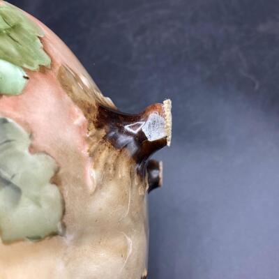 Antique Bavarian Oblong Hand Painted Footed Bowl Acorns MZ Austria