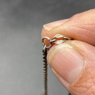 Sterling Silver Art Nouveau Etched Pendant Necklace