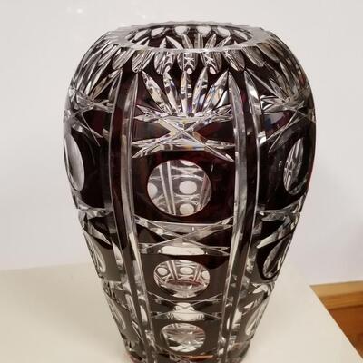Vintage Czechoslovakian art glass vase