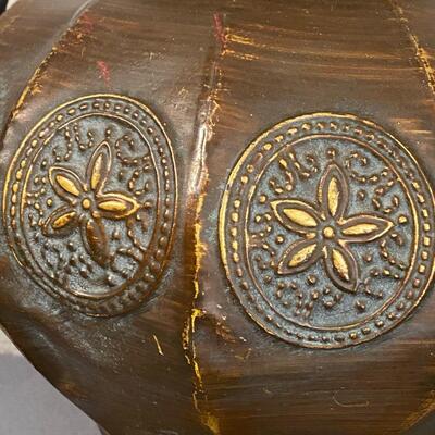 Large Tin Urn with Lid & Handles