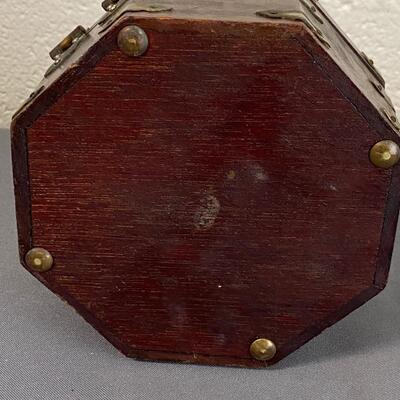 Rosewood & Brass Octagonal Korean Box