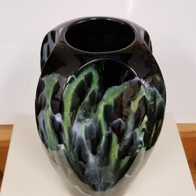 Small vintage multicolor art glass vase