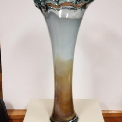 Tall vintage art glass vase
