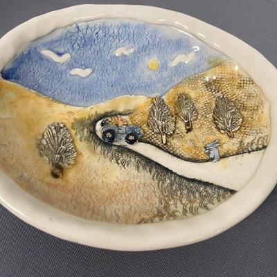 Laura Wilensky Ceramic Studio Art Pottery Bowl Wall Plaque