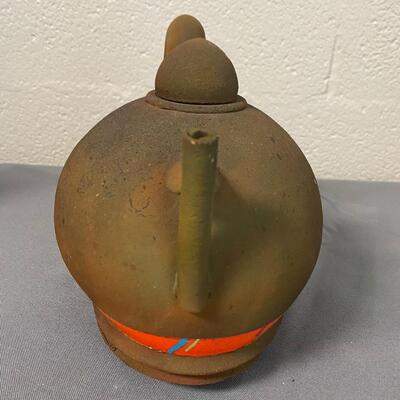 Artist signed Raku Style Teapot