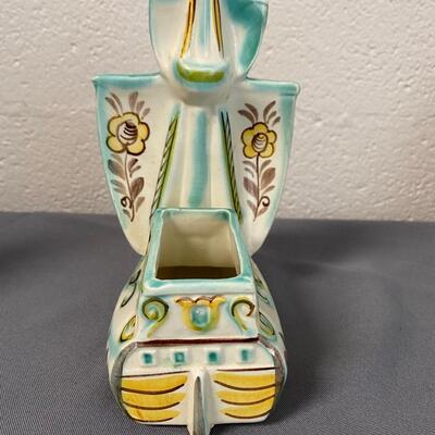 Vintage Russian 3nK Boat Planter with Bear