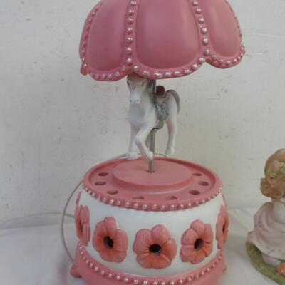 6 pc Ceramic Home Decor: Ceramic Figurines, Carousal Horse Diffuser