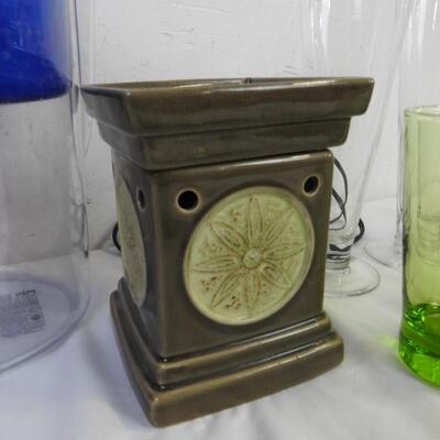 16 pc Kitchen: Blue and Green Glasses, Mainstays Diet Scale, Pur Pitcher
