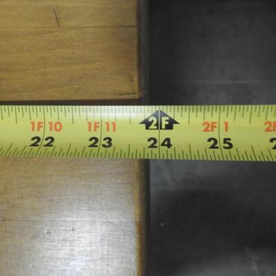 24" Square Wood and Metal Table