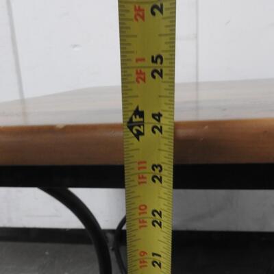 24" Square Wood and Metal Table