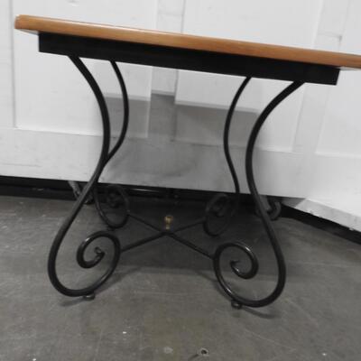 24" Square Wood and Metal Table