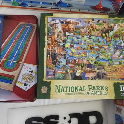 7 Puzzles/Games, Sorry! Balderdash, Memory Lane, National Parks of America