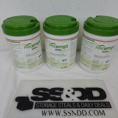 3 Boxes of Preempt Wipes, Expired 12/21, Laboratory Wipes, Unopened