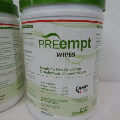 3 Boxes of Preempt Wipes, Expired 12/21, Laboratory Wipes, Unopened
