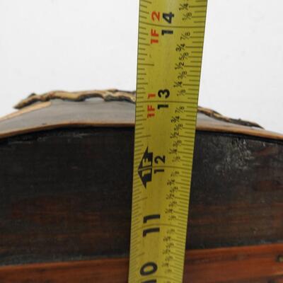 Wooden Chest, Leaf/Twig Design On the Front