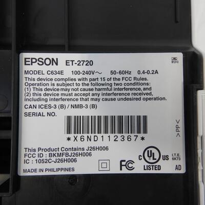 Epson Printer/Scanner, Turns On