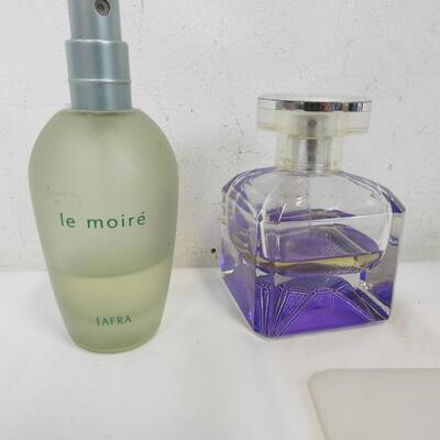 4 Bottles of Perfume, Bvlgari, Chanel, Le Moire