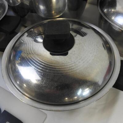 6 pc Rena-Ware Stainless Steel Pans, 1 Extra Small Lid