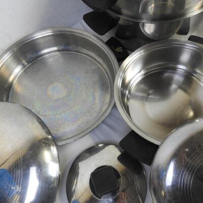 6 pc Rena-Ware Stainless Steel Pans, 1 Extra Small Lid