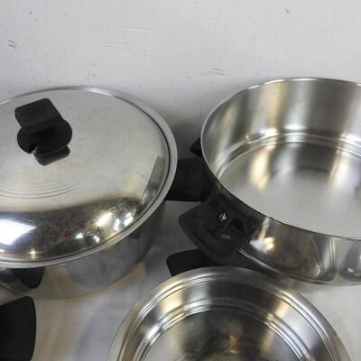 6 pc Rena-Ware Stainless Steel Pans, 1 Extra Small Lid