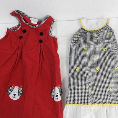 6 pc Kid's Apparel, Girls Size 5-6, Disney Frozen, 2 Dress, 4 T-Shirts