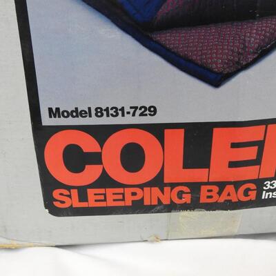Blue Coleman Sleeping Bag, 33" x 75"