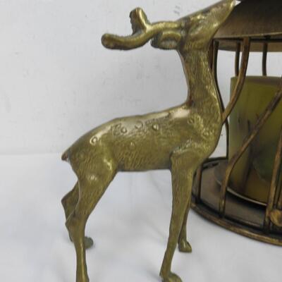 3 piece Brass Decor, Brass Hanging Decor, Candle Holder, 2 Deer Statues