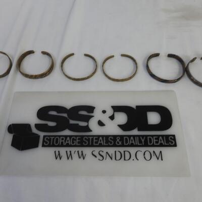 6 Bracelets, Metal and Brass, Jewelry