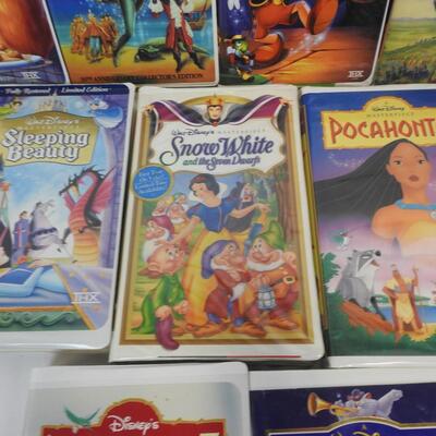 10 VHS Tapes, Disney Movies, Snow White, Pinocchio