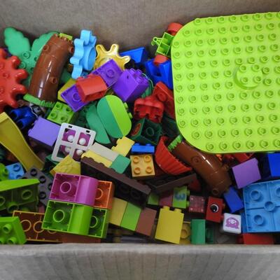 Assorted LEGO Duplo Bricks, Green Baseplate