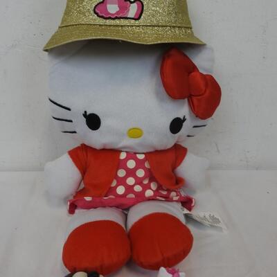 5 Piece Hello Kitty Lot: Bucket Hat, Stuffed Hello Kitty, 2 Action Figures