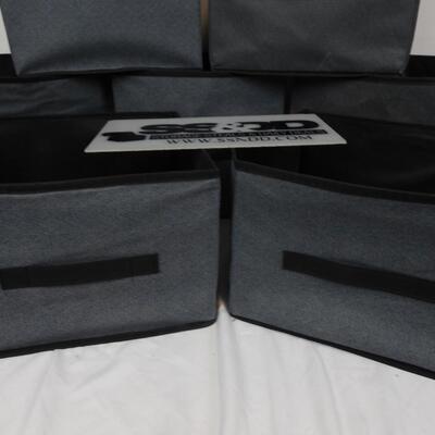 10 Fabric Organizing Bins, eight 10" Bins, Two 8" Bins, Collabsable