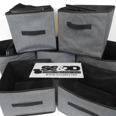 10 Fabric Organizing Bins, eight 10" Bins, Two 8" Bins, Collabsable