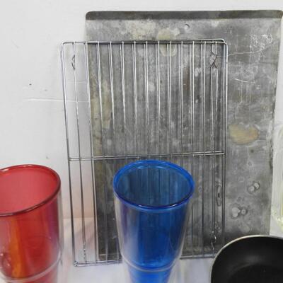 19 pc Kitchen: Ez Twist Cheese Grater, Pans, Meat Tenderizer