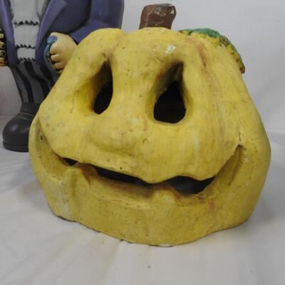6 pc Halloween Decor, Wooden Witch Face, Ghost and Broom