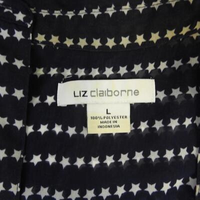 6 Women's Tops, Liz Claiborne, Erza Blues, L, XL