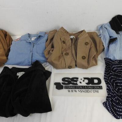 6 Women's Tops, Liz Claiborne, Erza Blues, L, XL