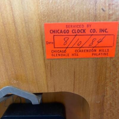 Lucite and Wood Clock, some scratch marks - $75