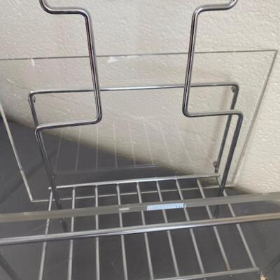 Lucite Magazine Rack with Metal