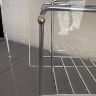 Lucite Magazine Rack with Metal