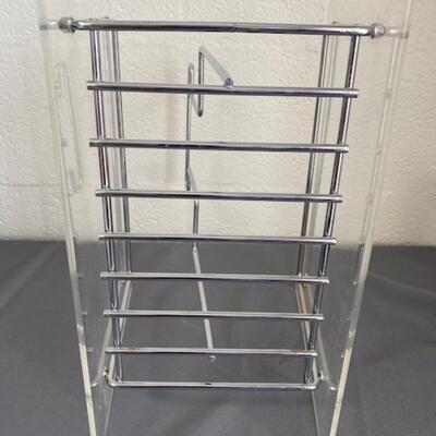Lucite Magazine Rack with Metal