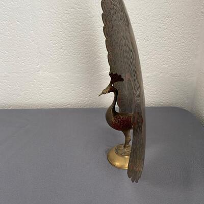 Vintage Brass Dancing Peacock